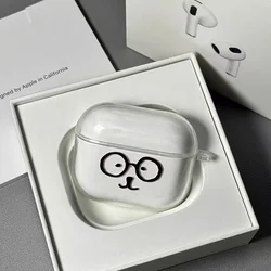 Adorable Cartoon Glasses Bear Clear Protective AirPods Case - AirPods 4 (1)