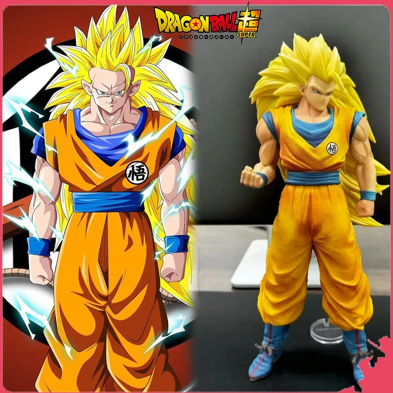 

Искусственная Аниме Драконий жемчуг Z фигурка Ssj3 Goku фигурка 30 см ПВХ Супер сайян статуя 3 Gokou Gk Коллекционная модель игрушки подарки