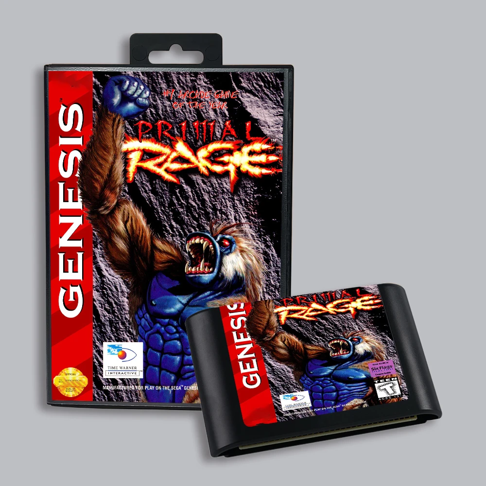 for Primal Rage 16bit retro game cartridge for Sega Genesis Megadrive video game consoles