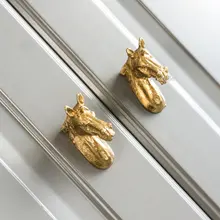  Brass Animals Head Shaped Handles and Knobs Wall Hook Light Luxury Furniture Hardware Cabinet Handle Drawer Pulls Decor 