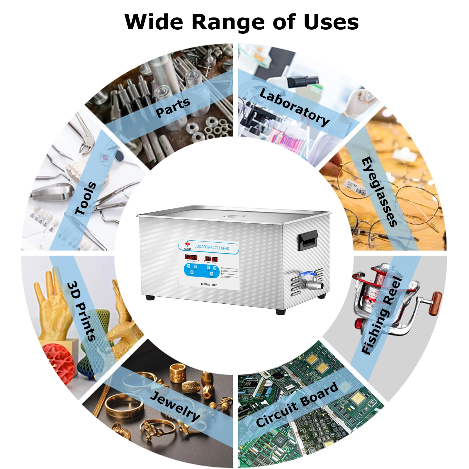 JIEJING 22L Ultrasonic Cleaning Machine 40kHz Ultra Sonic Cleaner Ultrasound Washing Tub for Glasses Carburetor Jewelry