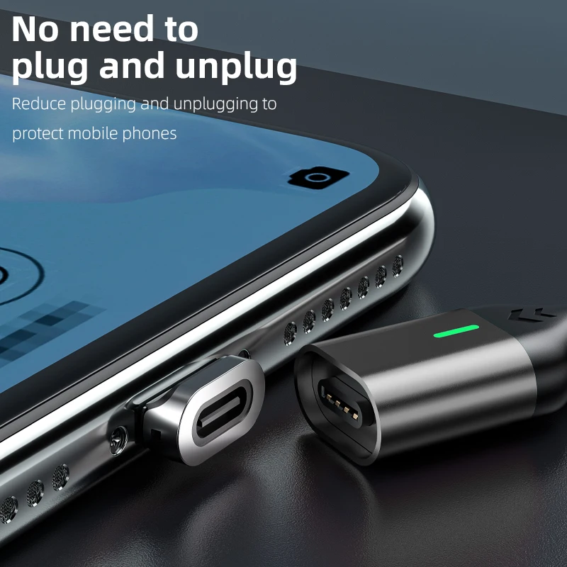 Magnetic USB Cable 3A Type C Fast Charging Cord with Quick Charge Capability