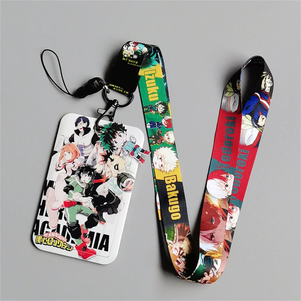 My Hero Academia Cartoon Card Holder & Lanyard - Student Campus Clutch