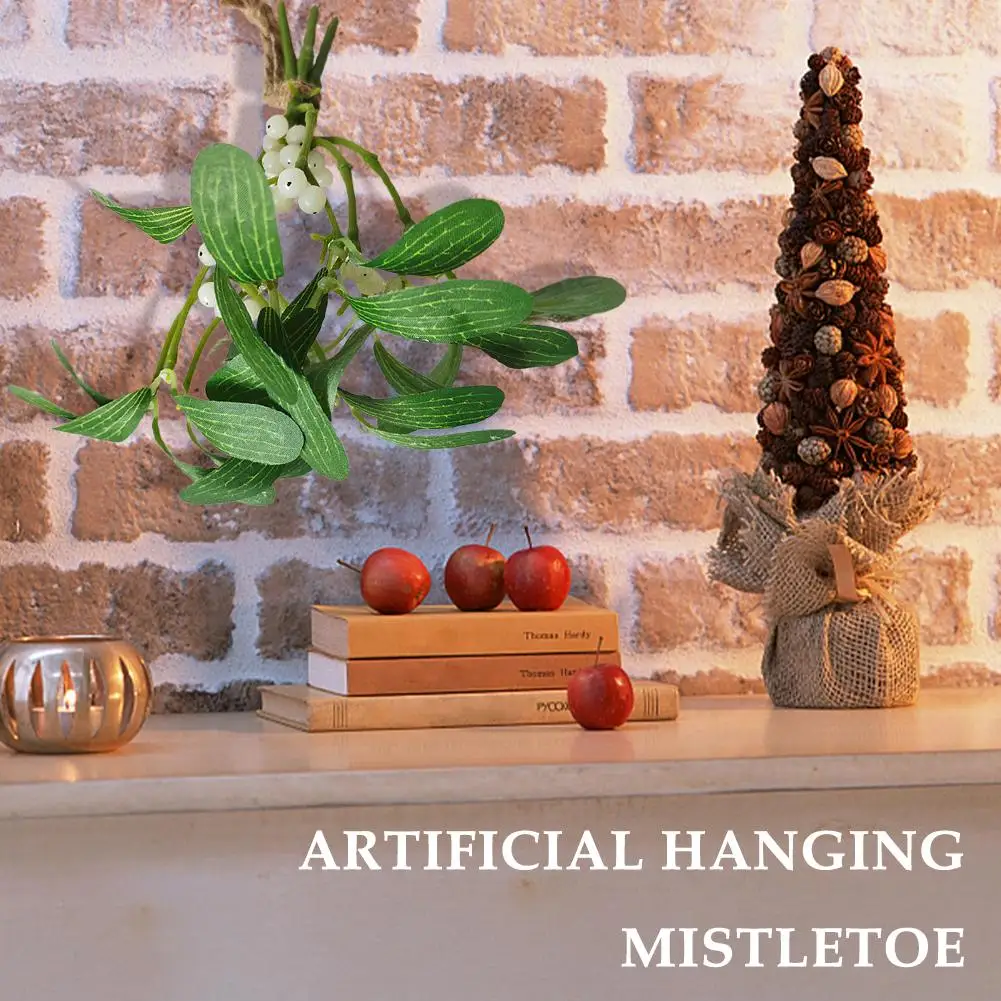 Artificial Plant Simulation Leaves Hanging Mistletoe Holiday Home Decorative Supplies Creative Fake Potted Leave Ornaments
