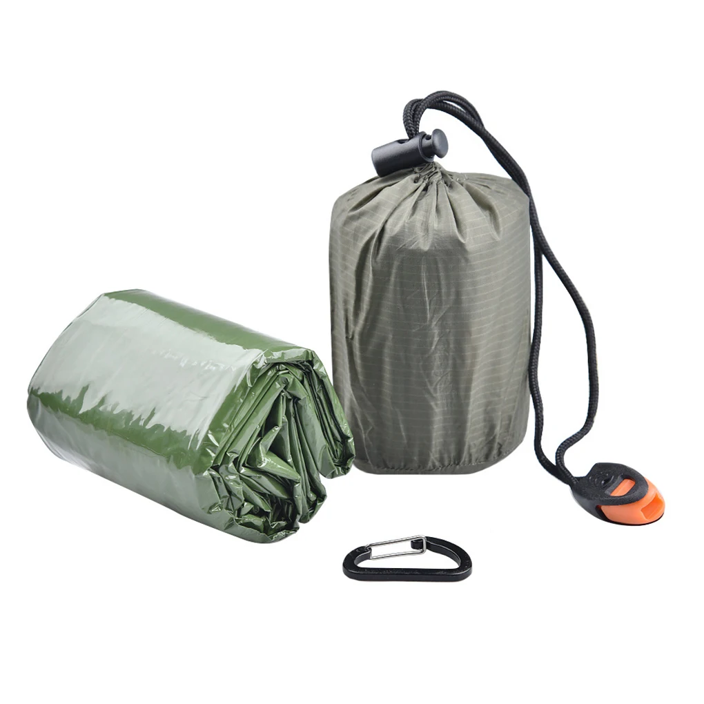 

Outdoor Sleep Bag Thermal Adults Sleeping Sack Hiking Backpacking Portable Aluminum Film Pad Camper Without Bag
