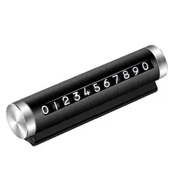 Adjustable Aluminum Alloy Temporary Parking Number Plate - Black/Silver/Blue (Black)