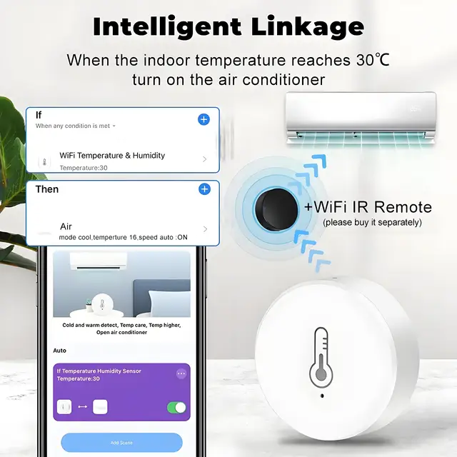 Tuya ZigBee Mini Temperature And Humidity Sensor Indoor Humiture Detector Voice App Control Works With Alexa Google Home 3