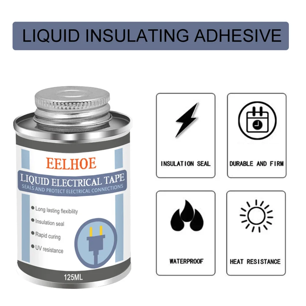 125ml Waterproof UV Protection Liquid Insulation Electrical Tape Tube Paste Rubber Fixed Dry Insulating Sealing Glue