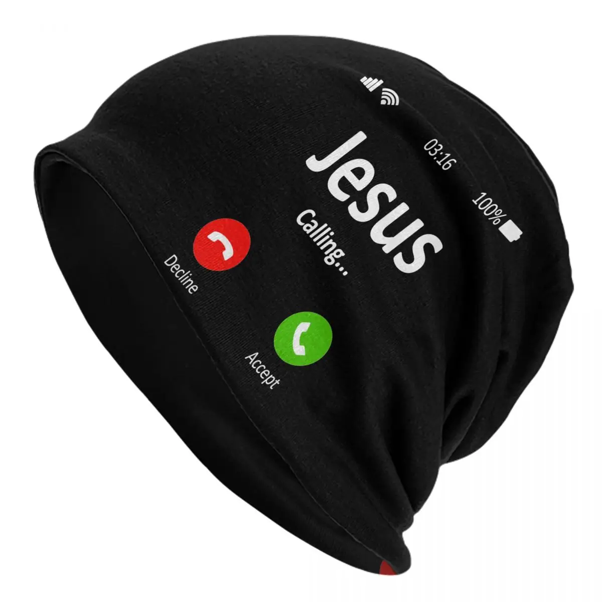 

Jesus Is Calling Funny Religious Bonnet Hats Knitting Hats Goth Street Skullies Beanies Hats Men's Women's Warm Dual-use Caps