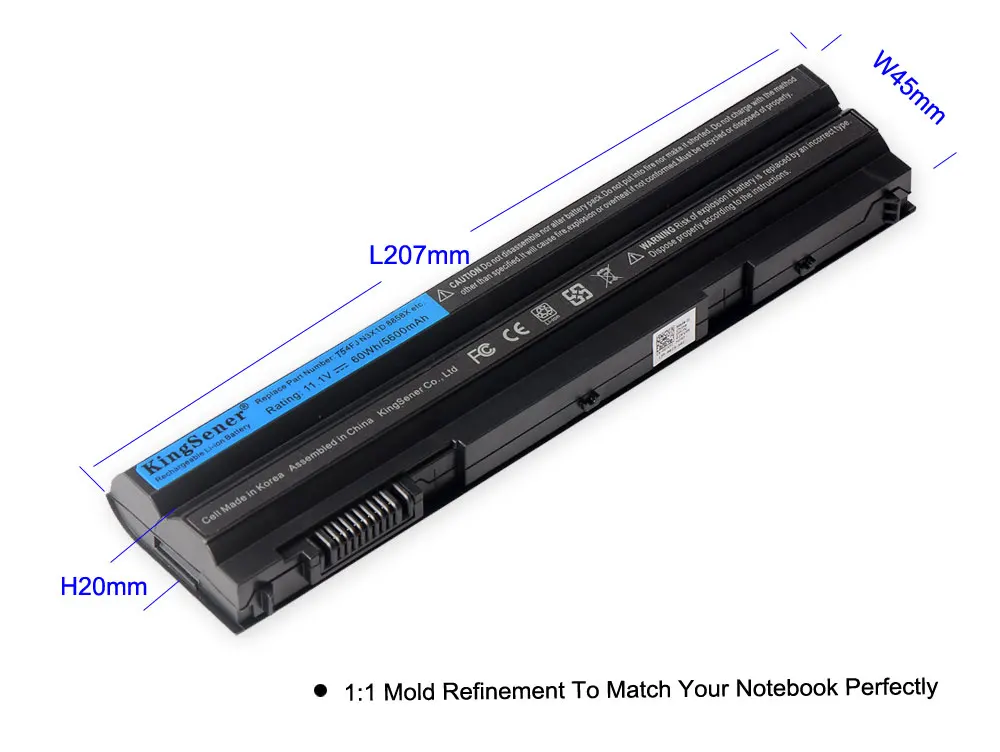 Kingsener T54fj 60wh Nova Bateria do Portátil para Dell Latitude E5420 E5430 E5520 E5530 E6420 E6430 E6520 E6530 para Inspiron 7420 7520 - Imagem 4