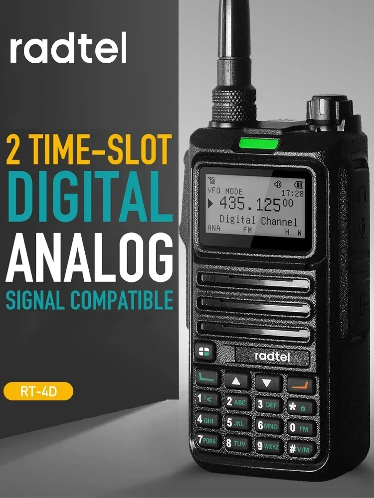Radtel RT-4D DMR Radio Digital Walkie Talkie Dual Mode Analog Two Way Radio Dual Time Slot Ham Radio 1024 Channels 5