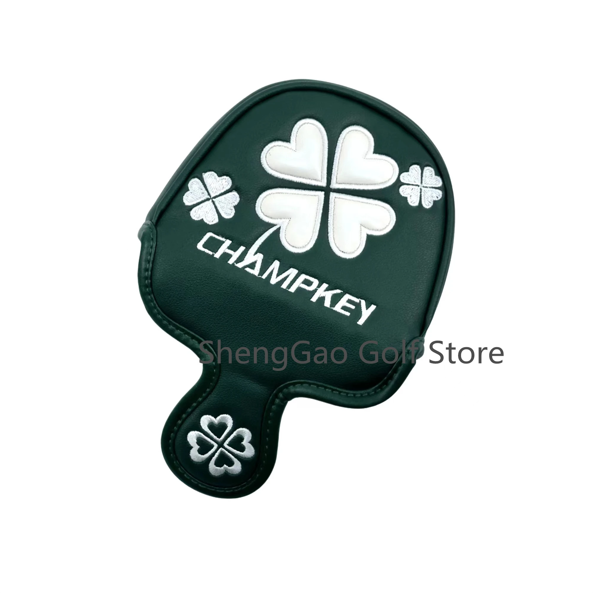 Lucky Clover Pattern Golf Putter Cover - Premium PU Leather with Magnetic Closure