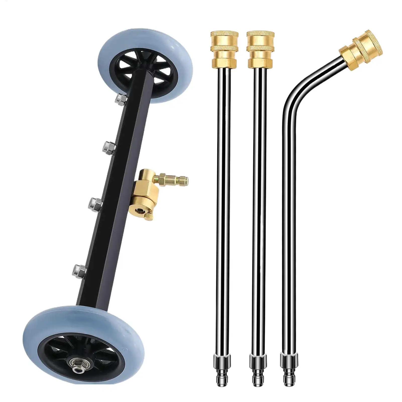 4000PSI 자동차 섀시 고압 세척기 16인치 차량 하부 세척기 (2개 연장봉 및 60도 각도봉 포함)