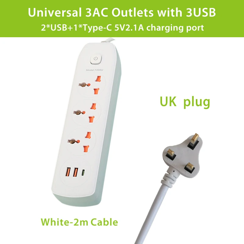 White-2M -UK plug