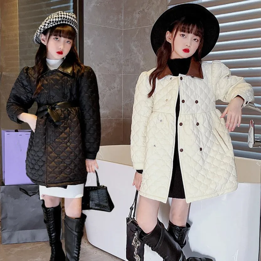 

Fashion Pu Leather Patchwork Cotton Coats Baby Girl Thicker Winter Outfit Children Plaid Cotton Jacket Kids Outerwear Wz928