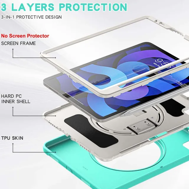 Funda con soporte de transformación para iPad Air 5 2022, 5. ª generación,  A2588, A2589, A2591, cubierta transparente a prueba de golpes de 10,9  pulgadas con ranura para bolígrafo - AliExpress