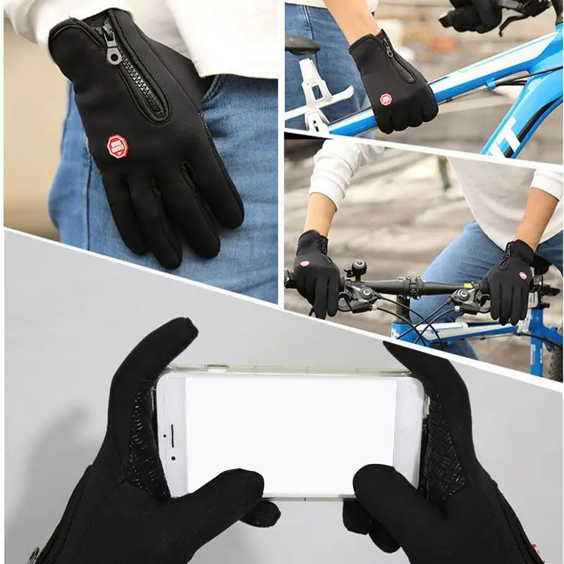 USB Heated Cycling Gloves Winter Waterproof Touch Screen Ski Gloves Rechargeable Heating Motorcycle Bicycle Warm Gloves