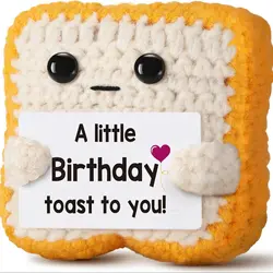 Charming Crochet Toast Gift Card - Unique Keepsake ( Light Yellow)