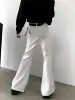 2024 New High-end White Jeans Men's American Style Retro High Street Trendy Zipper Flared Denim Trousers Male Pocket Denim Pants 5