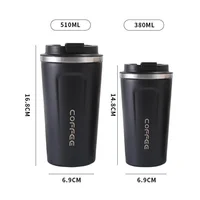 380/510ML Stainless Steel Coffee Mug Leak-Proof Travel Thermo Cup Vacuum Flask Insulated Office Cup Water Kettle Solid Color 6