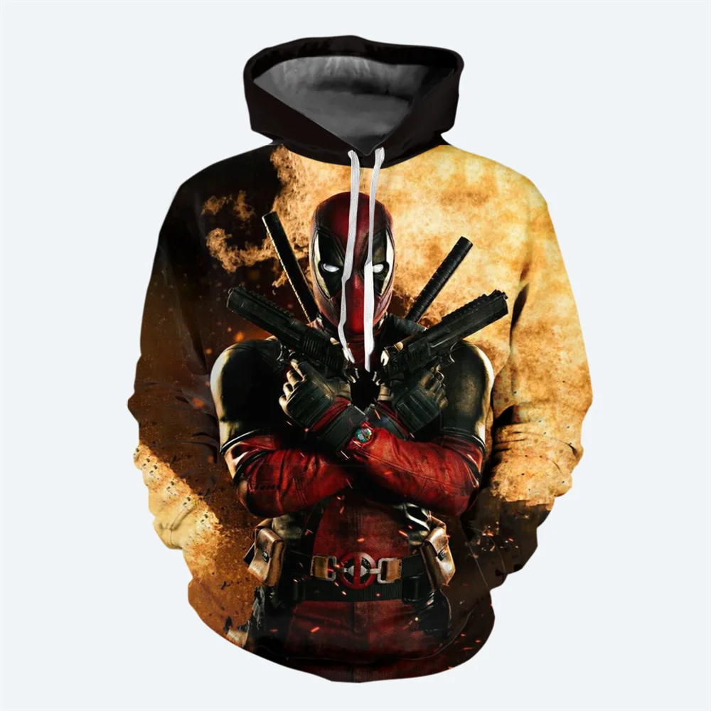 Nueva sudadera con capucha de Marvel para hombre, con estampado 3D de Deadpool, sudadera clásica de estilo informal, sudadera de moda urbana de hip hop para hombre