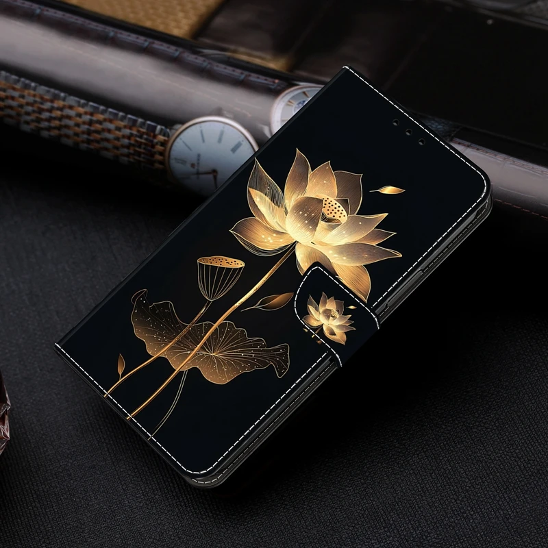 Chic Painted Leather Wallet Flip Phone Case