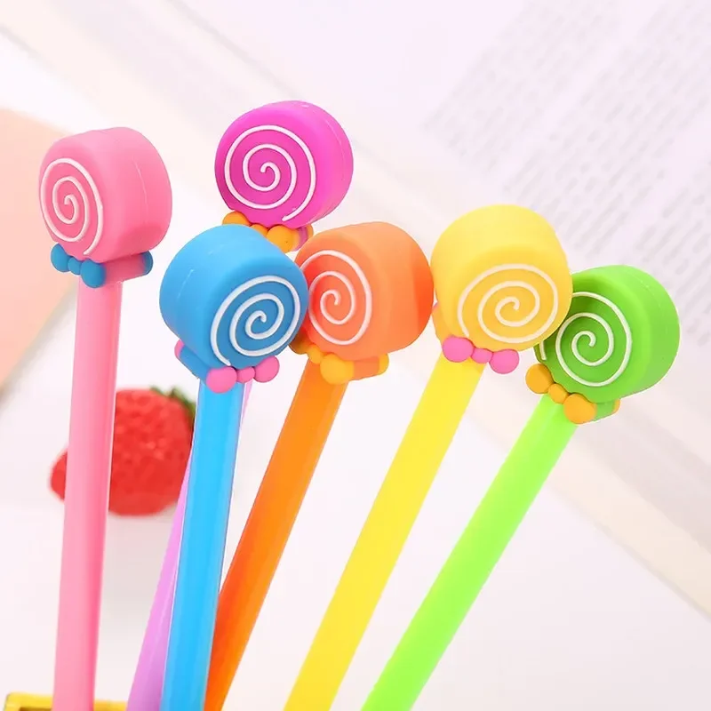 

New Candy Colored Lollipop Neutral Pen Creative Learning Stationery Office Signature Pen Cute Cartoon Water-based Pen
