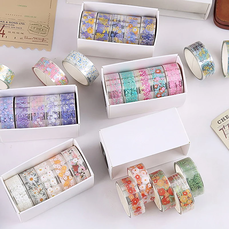 5Roll Email Stickers Kawaii Transparent Sticker Tape DIY Decorative Material Tape Sketchbook Stickers School Supplies Stationery