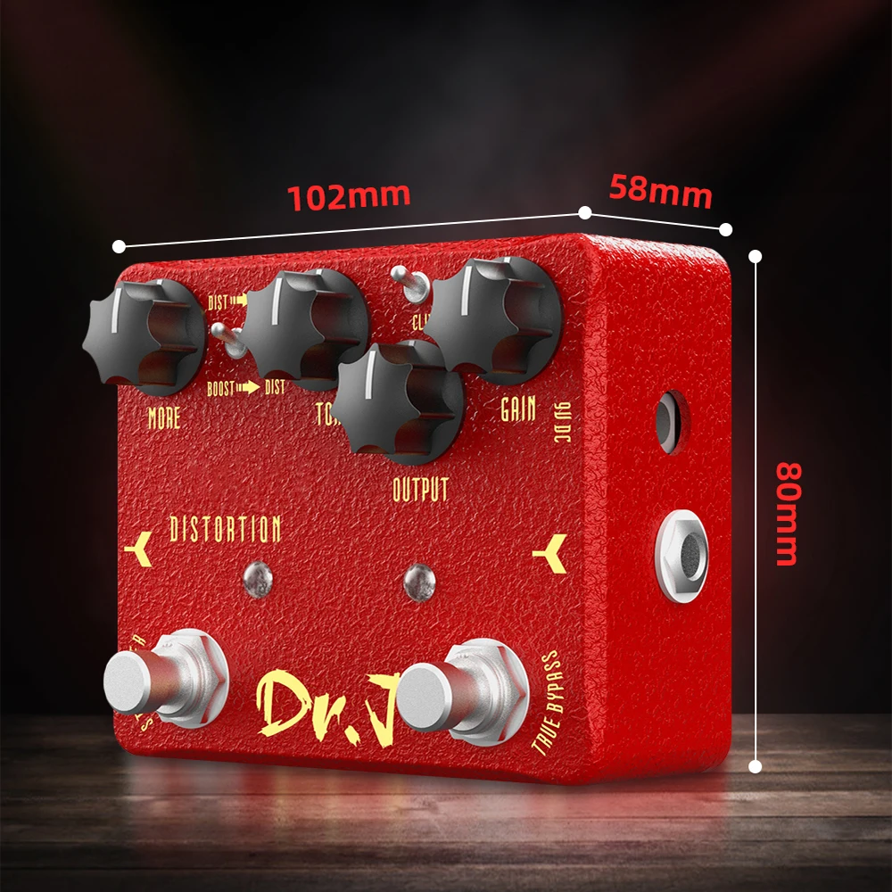 Dr. J Series D59 Distortion Pedal 80's Classic Screaming Distortion Effects Amp