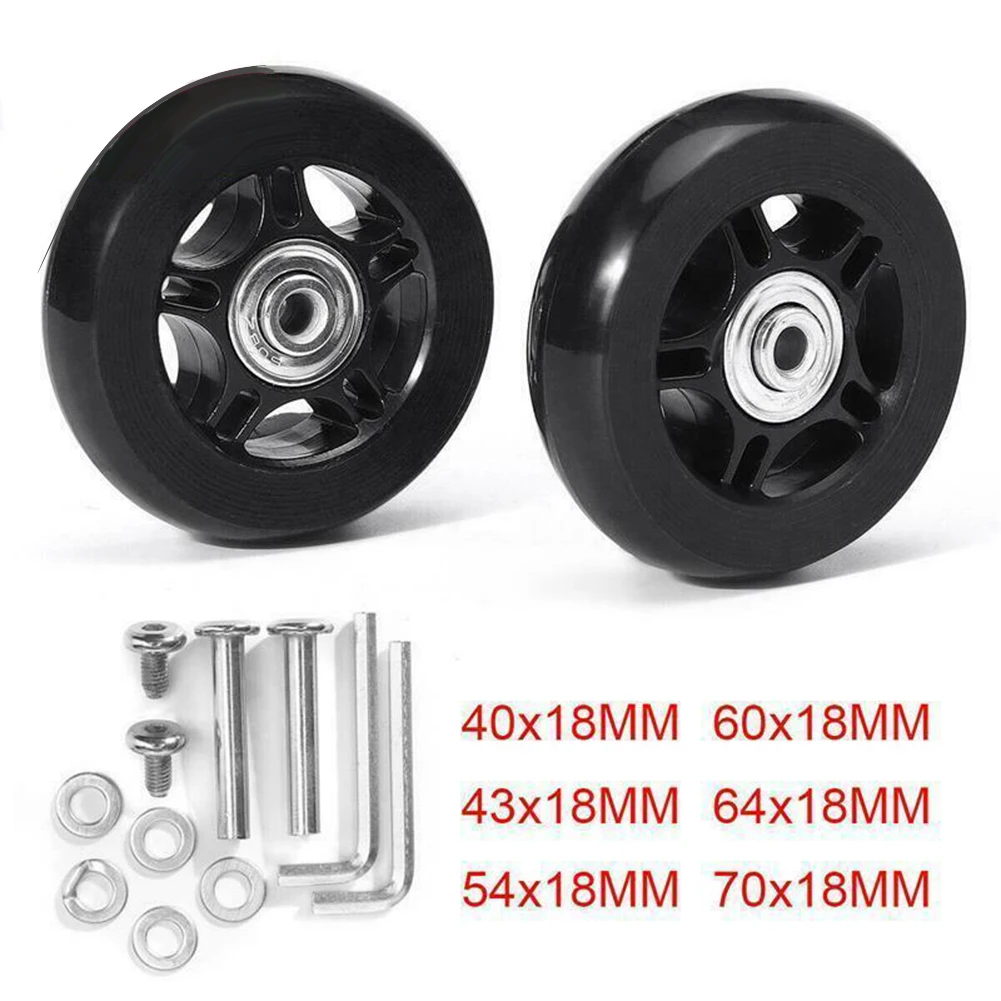 

1Set Luggage Wheel Suitcase Replacement Wheels Black With Screw Double Bearing Rotating Flexible Without Effort Luggage Wheels