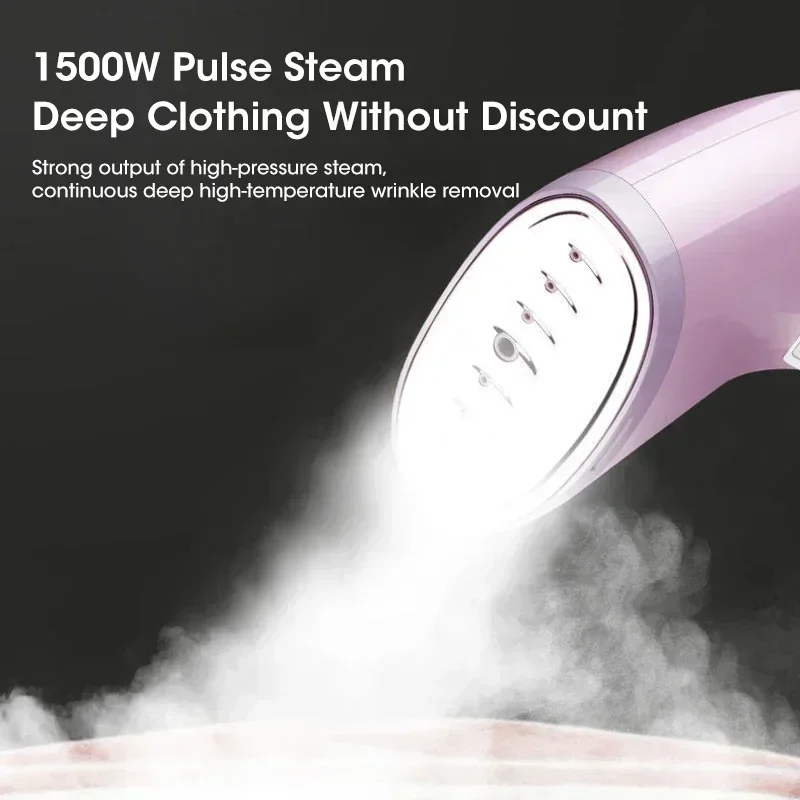 Handheld Garment Steamer 1500W Fast Heating 330ml Portable Steam Iron For Clothes Fabric Home Travel Office Wedding Anti-Drip 4