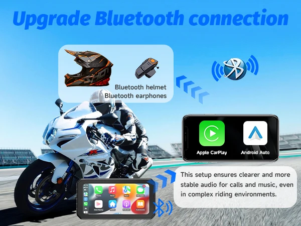 Spedal CL873 6.25" Multifunction Motorcycle GPS  Motorcycle Cameras wiht Carplay TPMS BT