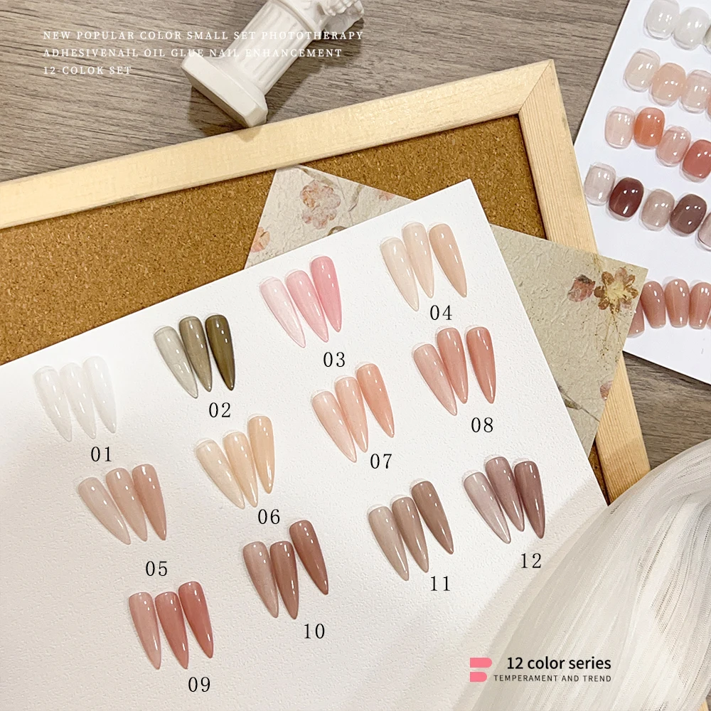 Vendeeni 투명 누드 젤 네일 광택제, UV LED 핑크 젤리 컬러 젤 네일 바니시, 네일 아트 디자인, 12ml
