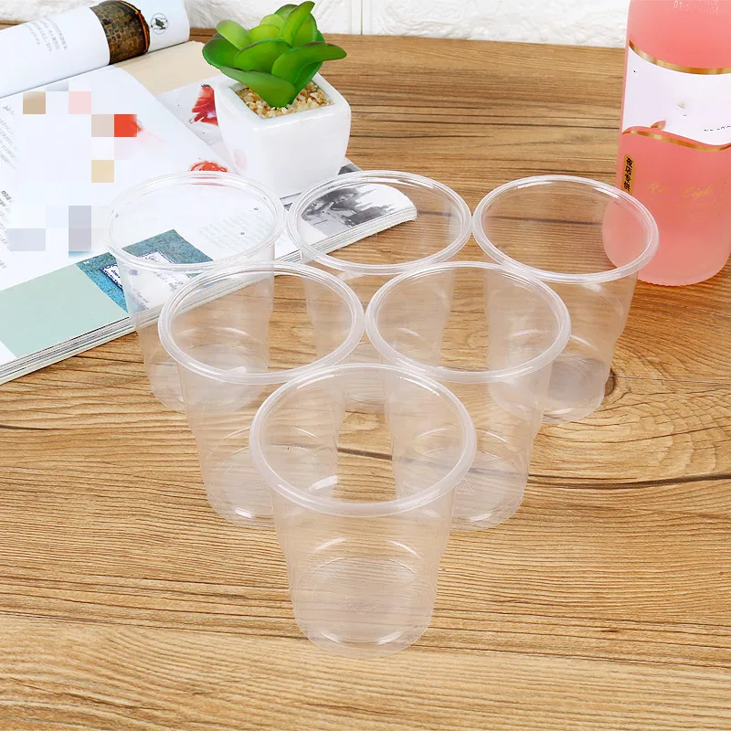 30pcs! 200ml Disposable Cup Plastic Food-grade Thickened Round Mouth Clear Kitchenware for Drinks Tea Holder Party Supplies
