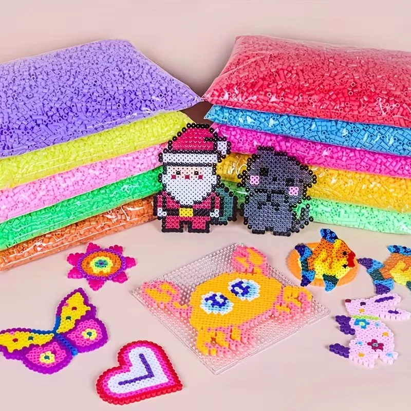 24000개 24색 2.6mm 퓨즈 비즈 픽셀 퍼즐 아이언 멜팅 비즈 쥬얼리 만들기 DIY 핸드메이드 어린이 교육용 장난감