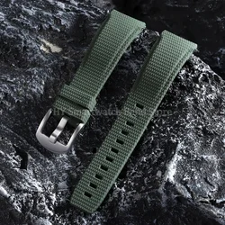 Curved End FKM Rubber Quick Release Sport Watch Strap for Men, Multiple Sizes Available (Green)