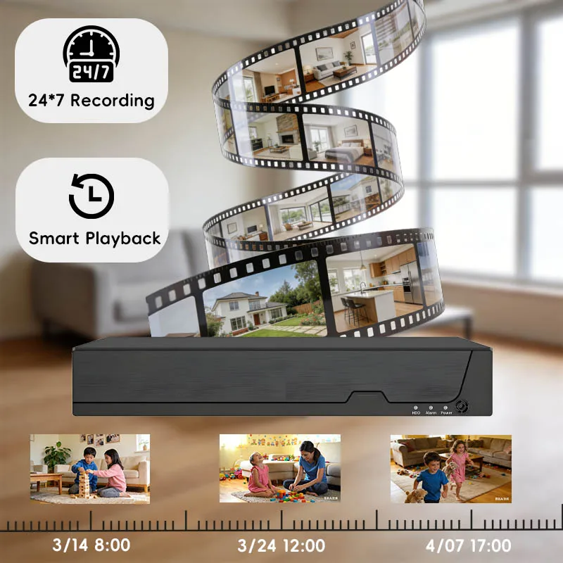 HJT 10CH NVR 세트 4K 8MP 무선 보안 Wifi 카메라 양방향 오디오 풀 컬러 및 IR 야간 버전 5MP 감시 비디오 키트 아웃도어