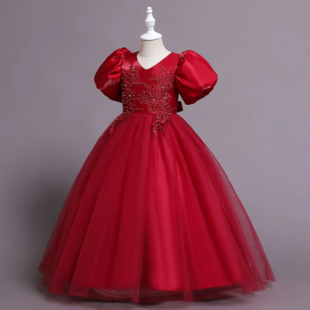 

Детское цветочное бальное платье принцессы, платье для свадьбы, детской рождественской вечеринки, детская одежда