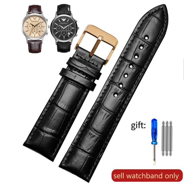 Watch Belt Emporio Armani Ar 0665 | Leather Watchband Accessories - Genuine  Leather - Aliexpress