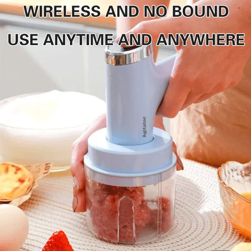 3-Speed Mini Mixer Electric Food Blender 2 In 1 Handheld Food Chopper Whisk  Egg Beater USB Wireless Garlic Food Masher Cream – MYVIT Home