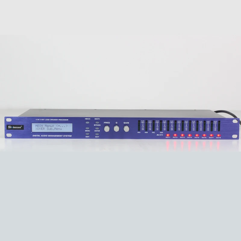 

4 in 8 out Loudspeaker Management System DSP Speaker audio processor
