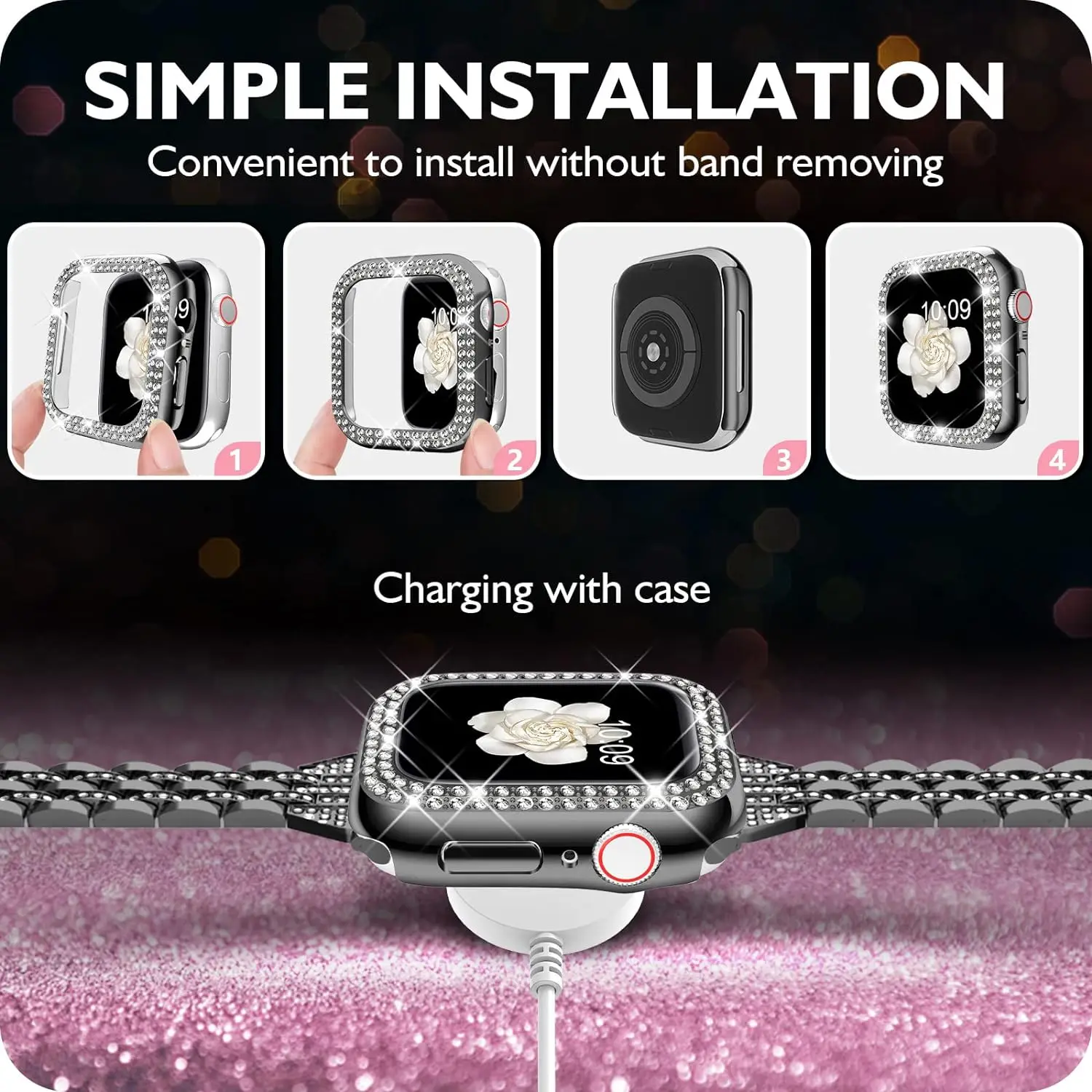 Luxury Bling Diamond Bumper Fashion Protective Watch Cover
