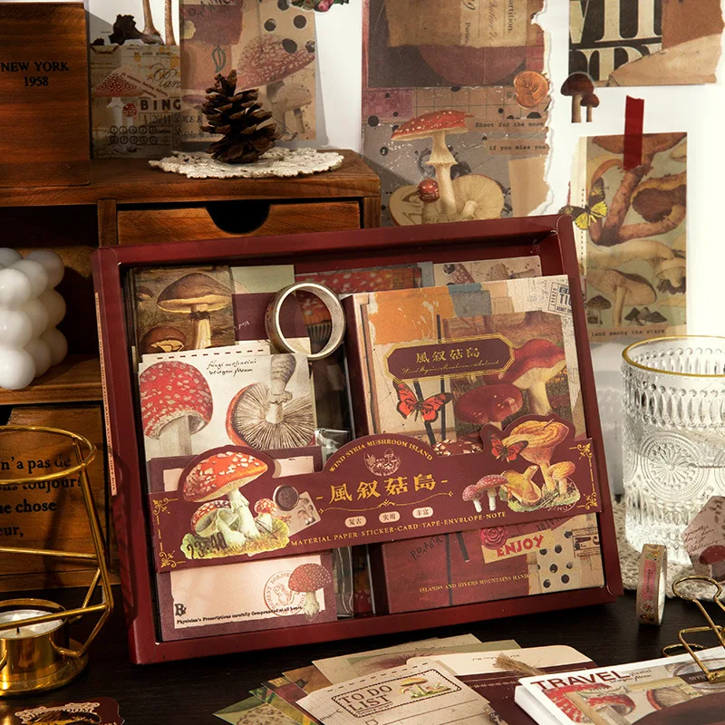 125개 빈티지 테마 선물 세트 콜라주 스티커 스크랩북킹 재료 수제 다이어리 앨범 정크 저널 용품