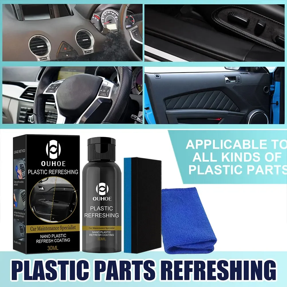 30/50ML Plastics Restorer For Cars Protectant Cleaning For Cars Truck Motorcycle Exterior Polishing & Scratch Remover Refurbish 3