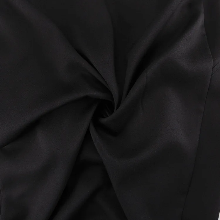 Black Zipper Lapel Maxi Dress For Women Cardigan Fashion Patchwork Vintage Slim High Waist Elegant Streetwear Women Dress