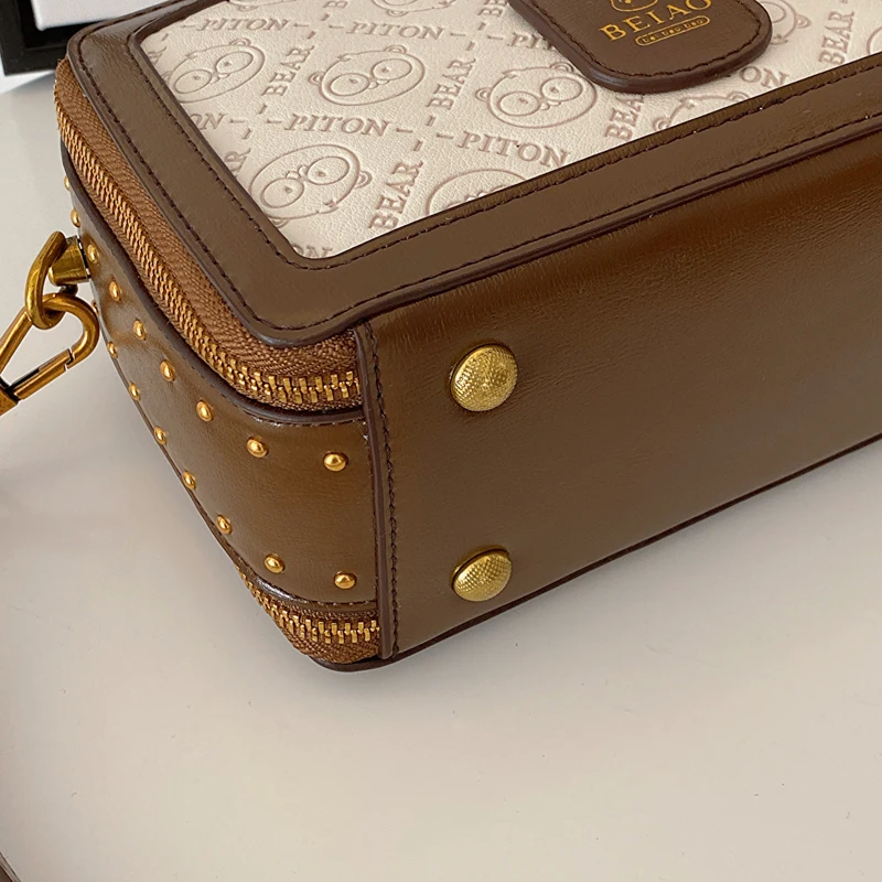 حقيبة نسائية متقاطعة بتصميم برشام، حقيبة كتف فاخرة...