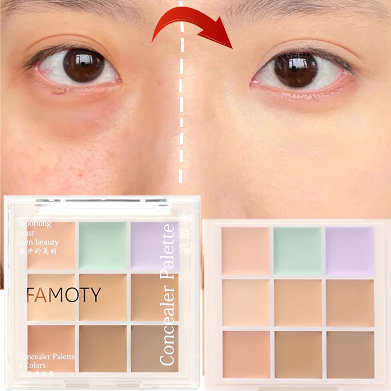 

9 Colors Concealer Palette Makeup Waterproof Moisturizing Cover Dark Circles Acne Face Color Corrector Contouring Cream Cosmetic