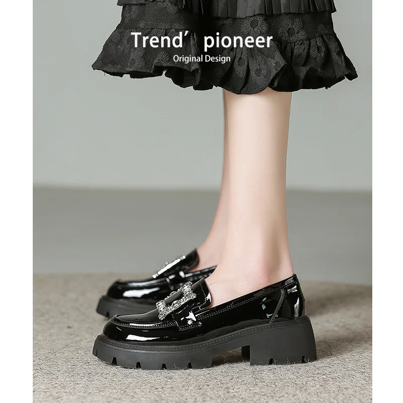 

Slip-on Loafers Summer Women's Shoes Sneakers 2022 Platform New Casual Black Thick Sole Solid Slip-On Fabric Leisure Round Toe R
