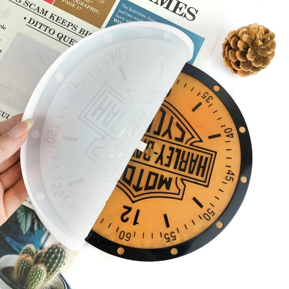 Kit Fai Da Te Per Orologio In Resina Con Numeri Arabi - 5 Stampini In Silicone E Movimento Incluso