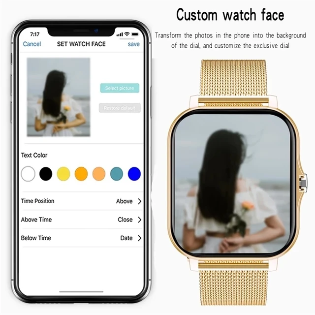 Montre Connectée avec Moniteur de Fréquence Cardiaque et d'Activité Physique pour Homme et Femme